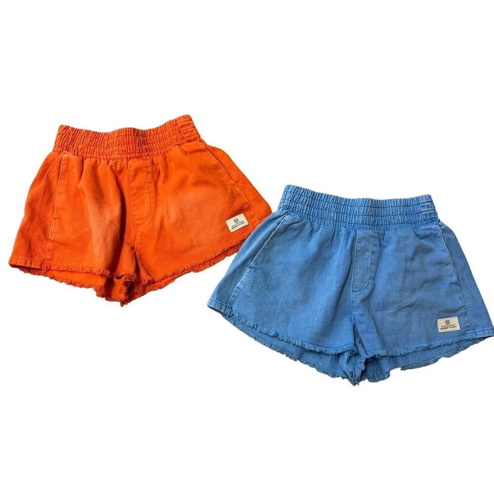 BDG Pull On Denim Boxer Shorts Womens M Lot of 2 Orange Blue High Rise Beach UO